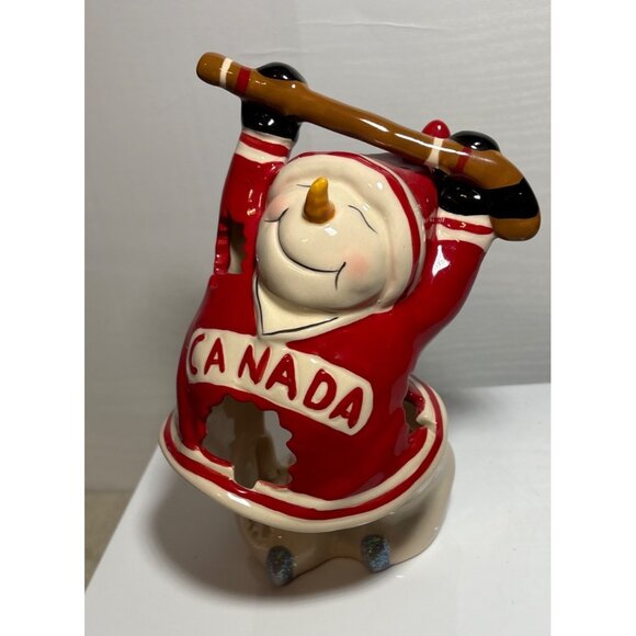 Hockey Snowmen Tealight Holders Costco Blue Sky H Goldminc Canada 7.5" Tall - Picture 12 of 16